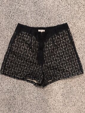 Black Lace High Waisted Shorts